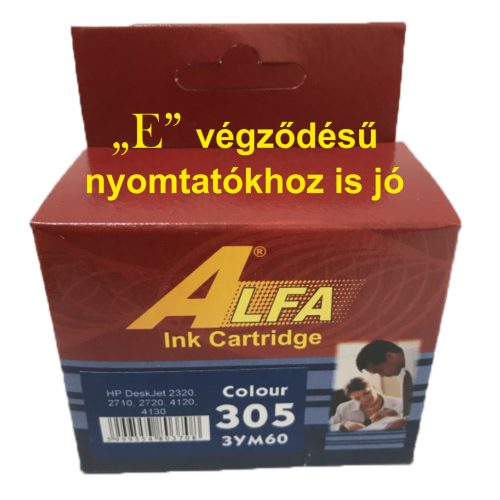 HP 305 színes (3YM60AE) ALFA utángyártott tintapatron " E " végződésű nyomtatókhoz is jó