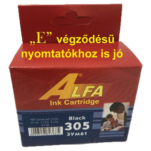 HP 305 fekete (3YM61AE) ALFA utángyártott tintapatron " E " végződésű nyomtatókhoz is jó