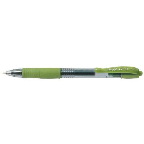 Zseléstoll 0,7mm, nyomógombos Pilot G-2, írásszín lime zöld