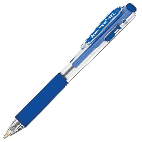 Rollertoll zselés 0.35mm, háromszög fogózóna K437-C Pentel Wow, írásszín kék